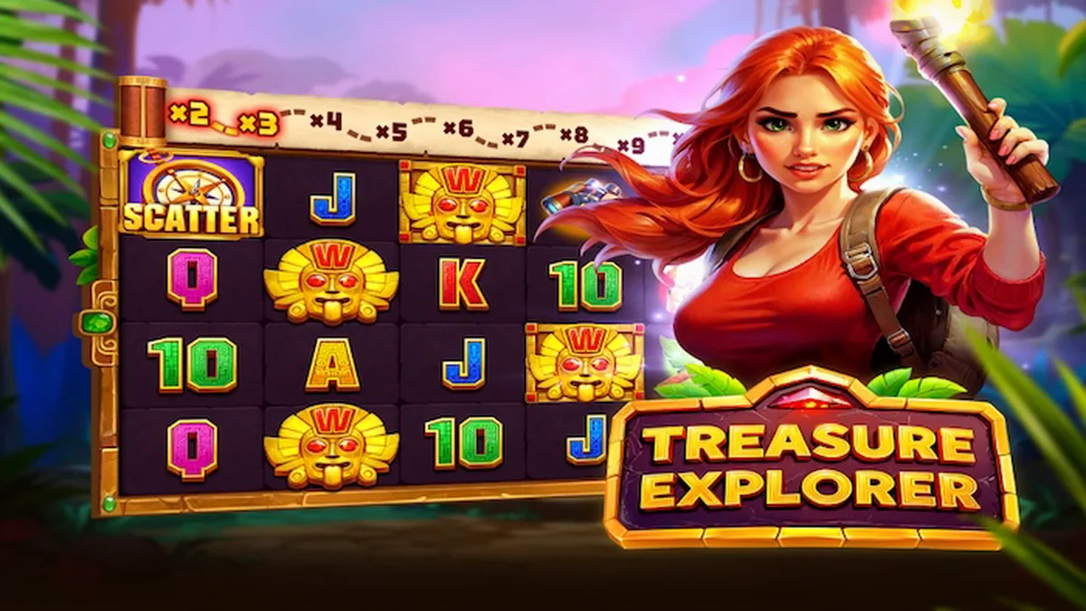 Treasure Explorer slot machine interface